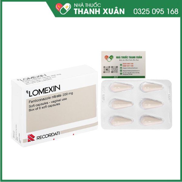 Lomexin 200mg - Viên đặt trị nhiễm nấm Candida âm hộ - âm đạo